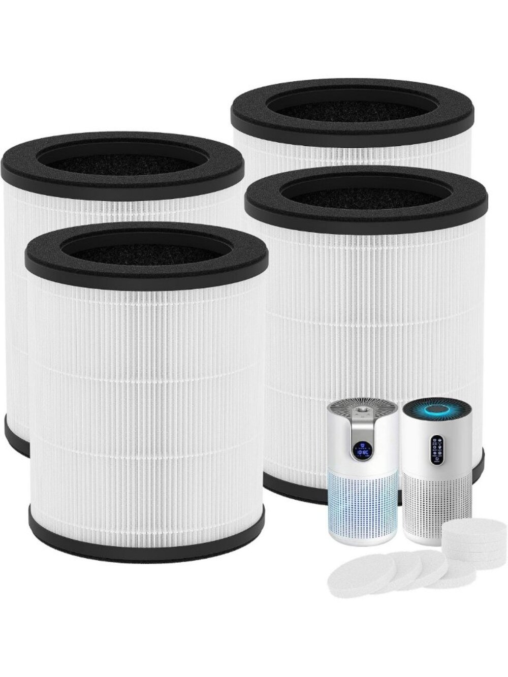 4-Pack 3-in-1 Replacement Air Filters for B-D03 & M03 Purifiers - Clean Air